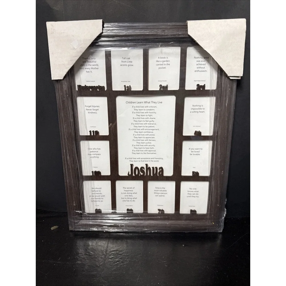 School Years Picture Frame Collage - JOSHUA - Kindergarten‎ to Graduation -